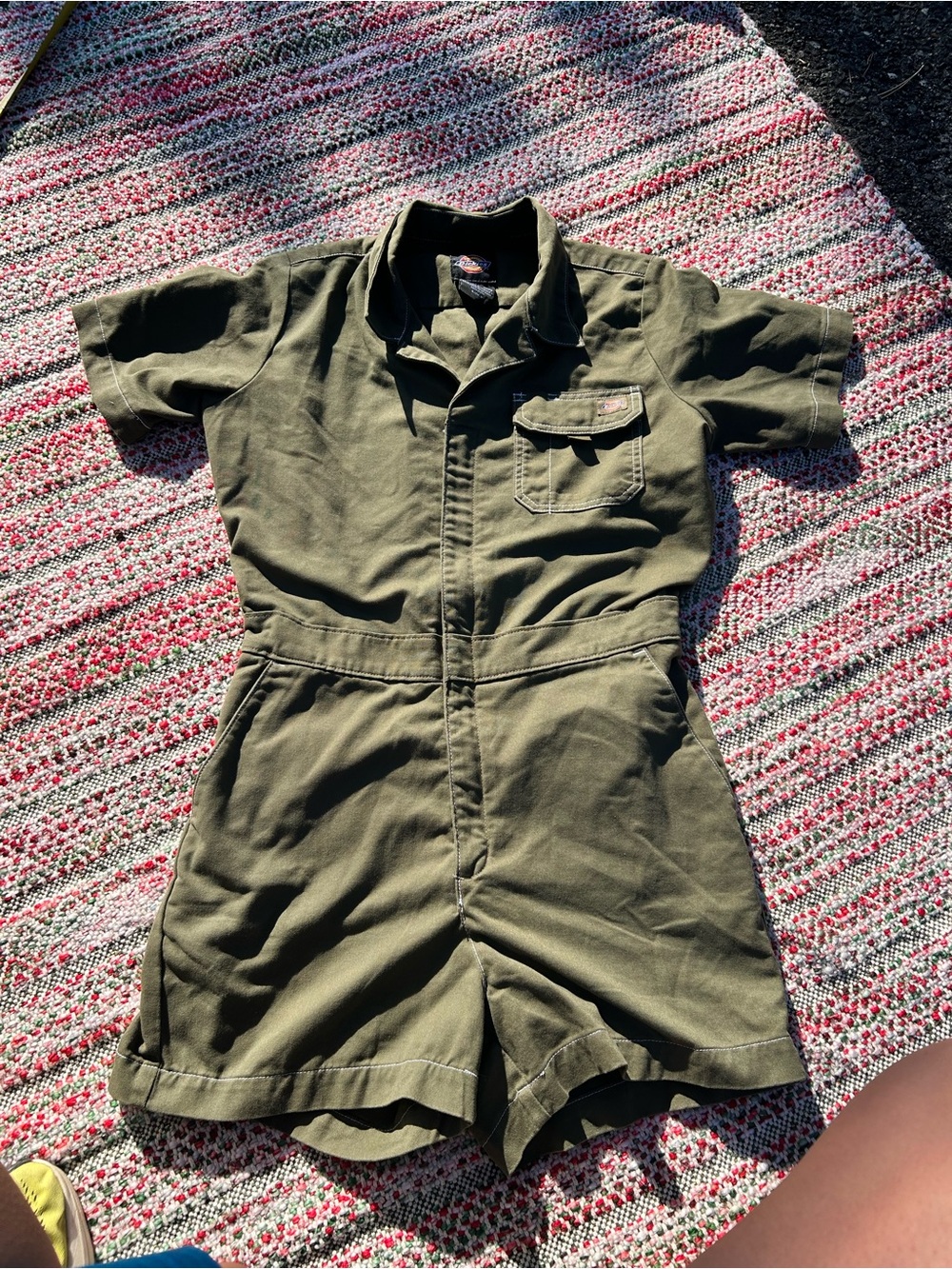 Dickies Olive Utility Short-Sleeve Romper